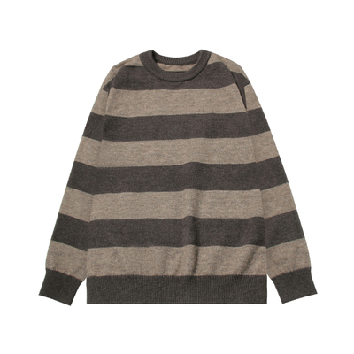 冬季男士宽松休闲条纹针织毛衣