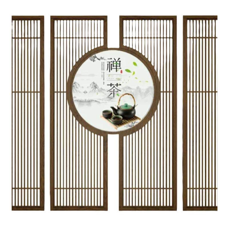 东阳木雕定制新中式实木花格仿古门窗屏风隔断背景墙入户现代隔栅