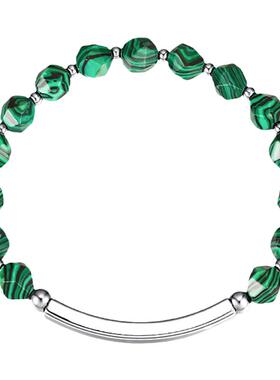 EBYG心向绿野手串男款小众高级感男士孔雀石钛钢拼接个性嘻哈手链