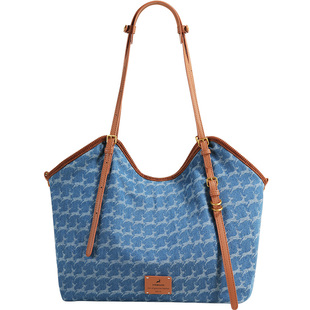 妙迪包包女款大容量托特包2026早春新款丹宁牛仔帆布包通勤单肩包