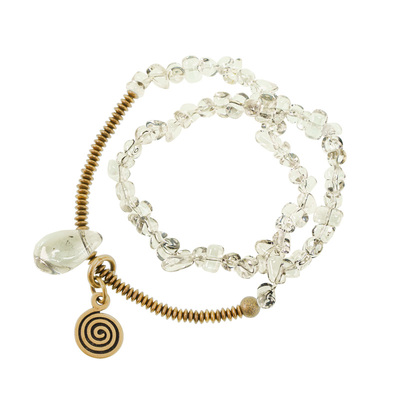 非鱼之家天然冰透白水晶饰品手串
