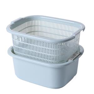 双层洗菜盆塑料沥水篮子漏盆淘米神器菜篮淘菜盆家用厨房洗水果盆
