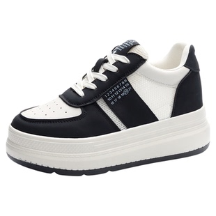 熊猫鞋女款夏季网面透气内增高厚底板鞋女夏天运动休闲鞋2026新款