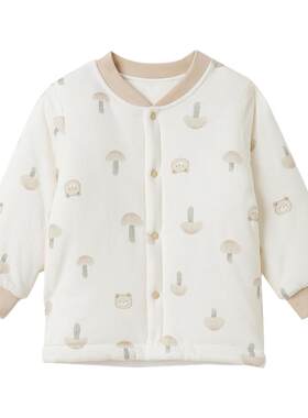 婴幼儿夹棉加厚对襟上衣保暖棉服