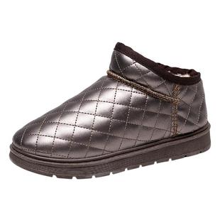 冬季加绒棉鞋女2026新款雪地靴豆豆鞋妈妈加厚大底保暖舒适休闲鞋