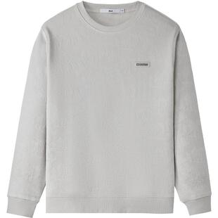 HLA/海澜之家内里加绒卫衣25秋冬新款字母小标提花肌理圆领长袖男