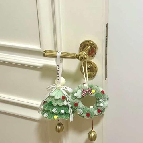 圣诞节扭扭棒圣诞树挂件diy材料包手工编织花环车载挂件自制礼物