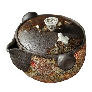 慕砚岩矿斑斓宝瓶壶盖碗高越纯手工莲花手抓茶壶日式茶道盖杯泡瓶