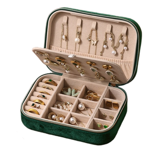 丝绒首饰盒2025新款高档精致轻奢绒布耳环耳钉项链戒指收纳盒便携