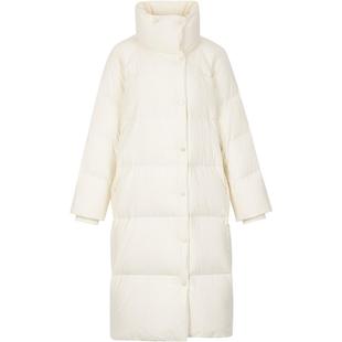 【高充绒】衣香丽影白色翻领羽绒服女中长款2025冬季新款哑光外套