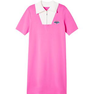 ToyzY【胡可同款】夏季polo翻领短袖连衣裙（含针织披肩）