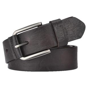 JEEP男士真皮皮带复古风头层纯牛皮休闲针扣青年鸵鸟纹单层皮腰带