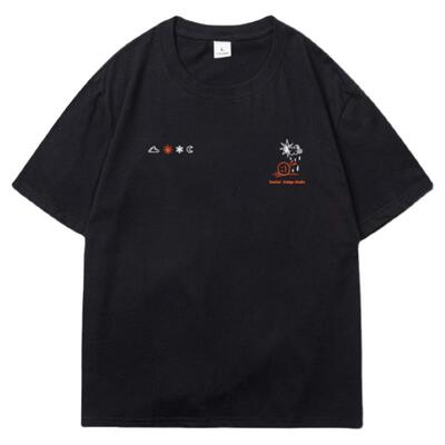 原创潮牌简约黑色T恤正肩