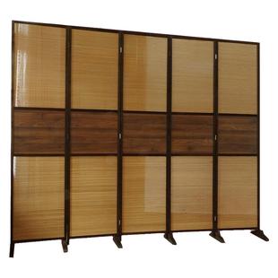 屏风隔断入户玄关简约中式折屏室内移动间隔茶室客厅实木竹子屏障