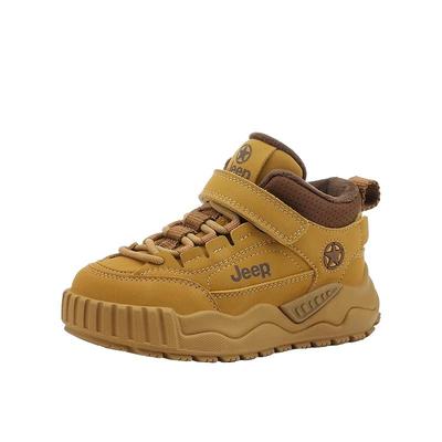 Jeep儿童加绒板鞋男童保暖运动鞋