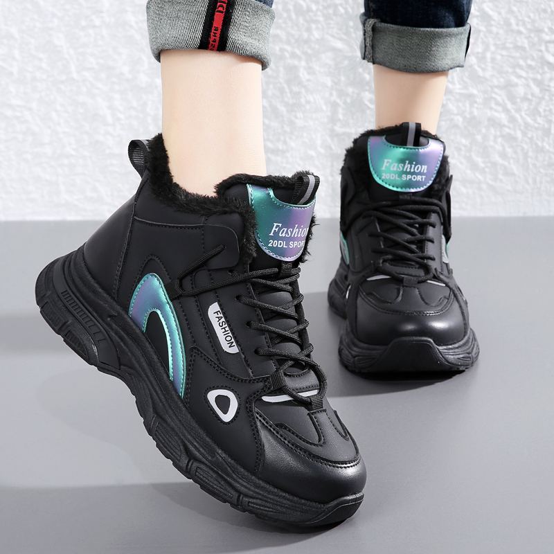 棉鞋女冬季2025新款加绒加厚保暖女鞋高帮运动鞋学生东北雪地靴女