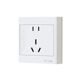 明装开关超薄一开5孔插座面板三孔16a空调插座单/双控明线带开关