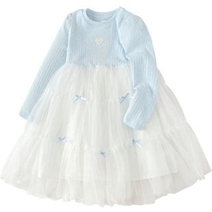 巴拉巴拉女童连衣裙小童宝宝裙子儿童洋气公主裙春秋季新款童装潮