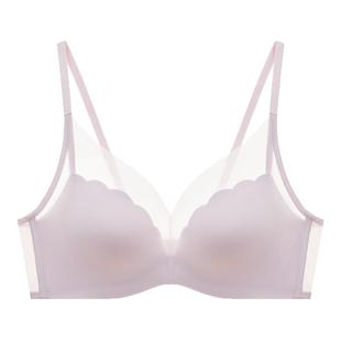 李一桐同款兰卓丽轻纱小花波无钢圈文胸收副乳内衣女聚拢小胸显大