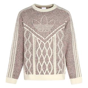 何与同款新年款休闲宽松毛衣针织衫男女adidas阿迪达斯三叶草