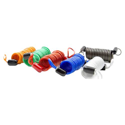 头盔锁防盗弹簧钢丝绳伸缩钢丝绳拉直1.5米 电动摩托车碟刹提醒绳