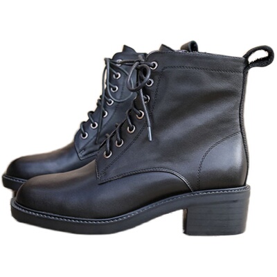 厚舒适软底舒适马丁靴里外全皮