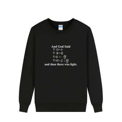 麦克斯韦方程卫衣圆领休闲外套