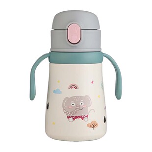 儿童保温杯带手柄316食品级两用带手柄吸管杯婴儿学饮水杯幼儿园