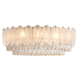 护眼大气羽毛水晶灯法式奶油风客厅灯轻奢卧室吸顶灯餐厅灯具套餐