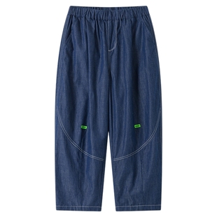 【酷酷笑脸裤】马拉丁漫画家夏季薄款不褪色牛仔气球裤牛仔长裤