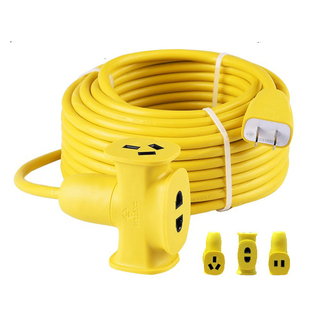 公牛插线板加长线防冻室外抗摔电瓶电动车充电专用20/30米延长线