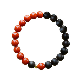 火木手串五行补火喜木属性天然火焰纹南红文莱沉香手链马年本命年