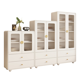 玻璃餐边柜酒柜实木生态板书柜置物柜靠墙家用客厅立柜储物柜子