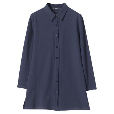 长袖莫代尔衬衫中长款开衫遮屁股