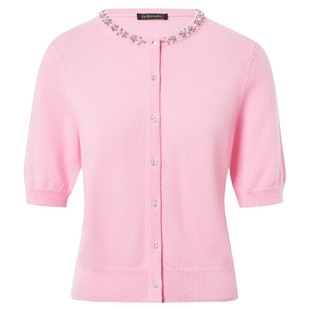 【山羊绒】La Koradior拉珂蒂商场同款秋淡红纯色通勤100羊绒衫女