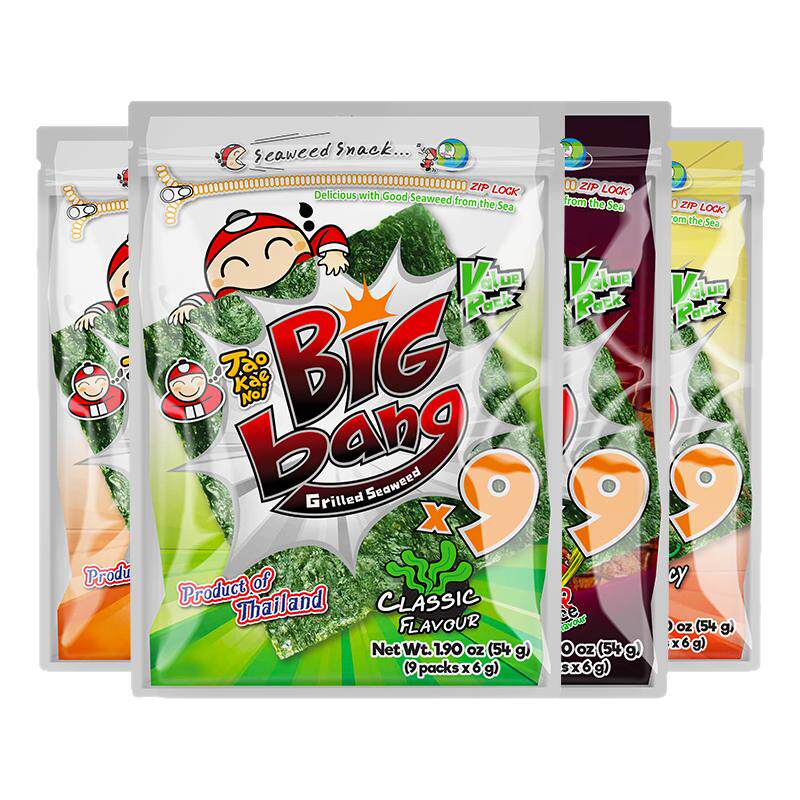 泰国进口老板仔Bigbang海苔片紫菜小老板儿童解馋小零食休闲食品