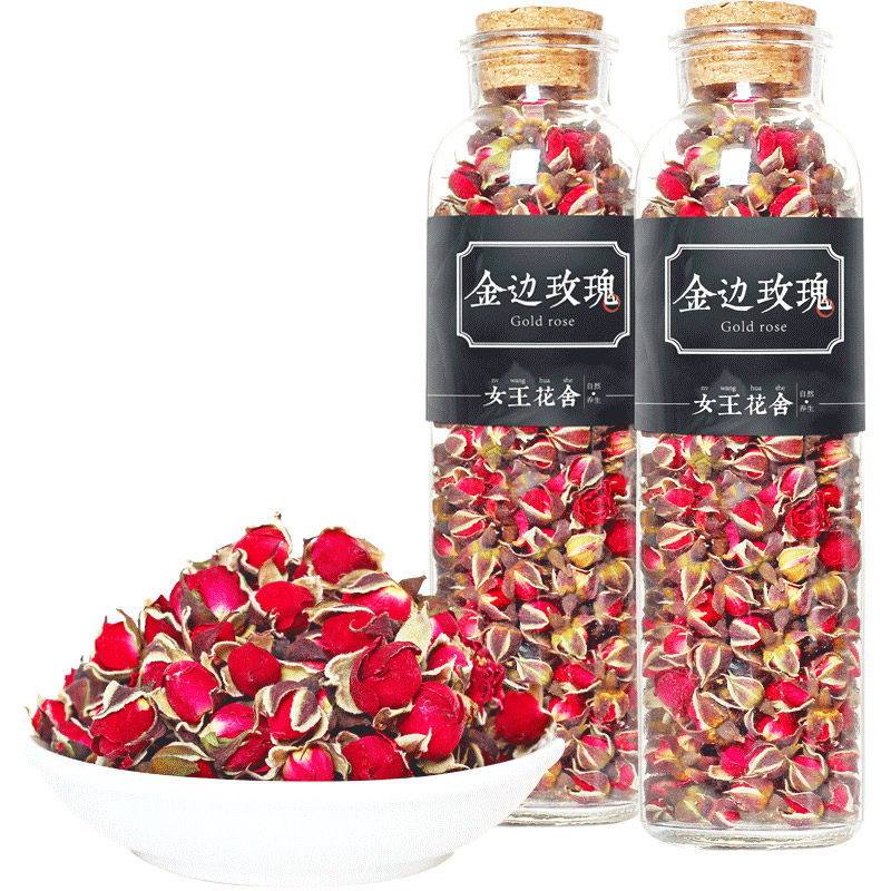 云南天然无硫泡水罐装金边玫瑰花
