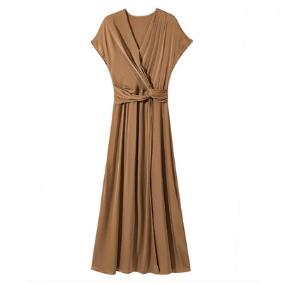 连衣裙2025夏季法式醋酸缎面