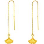 周六福黄金耳饰计价足金银杏叶温柔有杏秋日物语系列新年礼物