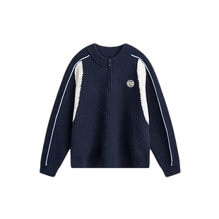 【小王子】bosie伯喜2025年冬季新款拉链设计毛衣男情侣百搭毛衫