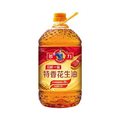 【官方旗舰店】多力压榨一级特香花生油5L物理压榨家用健康食用油