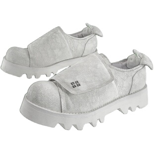 编界Rewrite 朴 高级白面包鞋裂纹厚底德比鞋小众走秀皮鞋2023ss