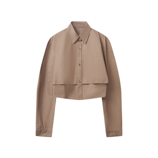 【断码清仓】JNBY/江南布衣衬衫短款宽松长袖外套通勤设计感上衣