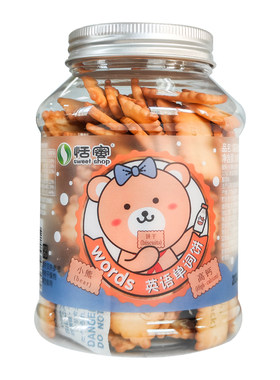 恬蜜英语单词饼干180g边吃边学休闲零食含钙