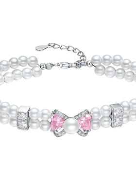 周六福S925银蝴蝶结手链女