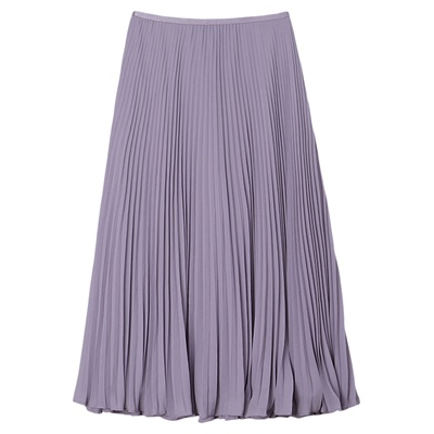 大洪洪【风中舞】春款雪纺高腰A字半身裙女松紧腰时尚百搭百褶裙