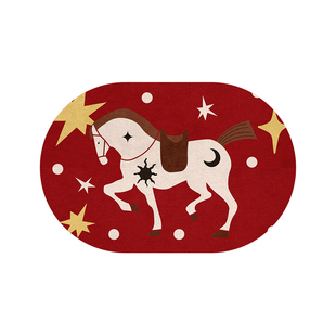 okay赤星跃马浴室吸水地垫简约几何厕所门口脚垫卫生间门垫防滑垫