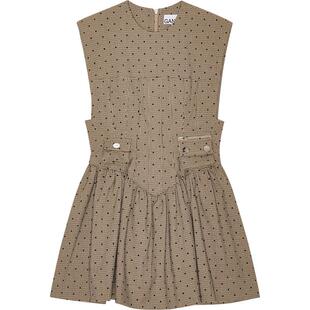 GANNI女装 经典格纹法式优雅气质圆点收腰连衣裙短裙W0265177