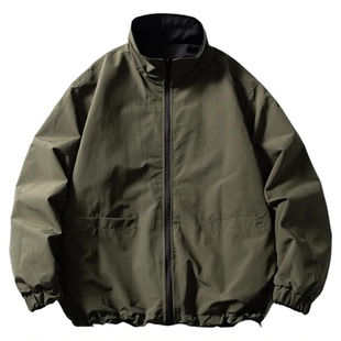 ONUN 美式复古立领两面穿工装夹克宽松休闲百搭撞色日系外套潮牌