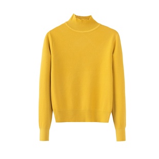 半高领短款毛衣女秋冬加厚修身中领内搭针织打底衫小个子气质上衣